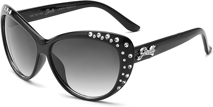 Giselle Cute Kids Retro Cat Eye Rhinestone Sunglasses for Teen Girls and Children Age 6-14 | Amazon (US)