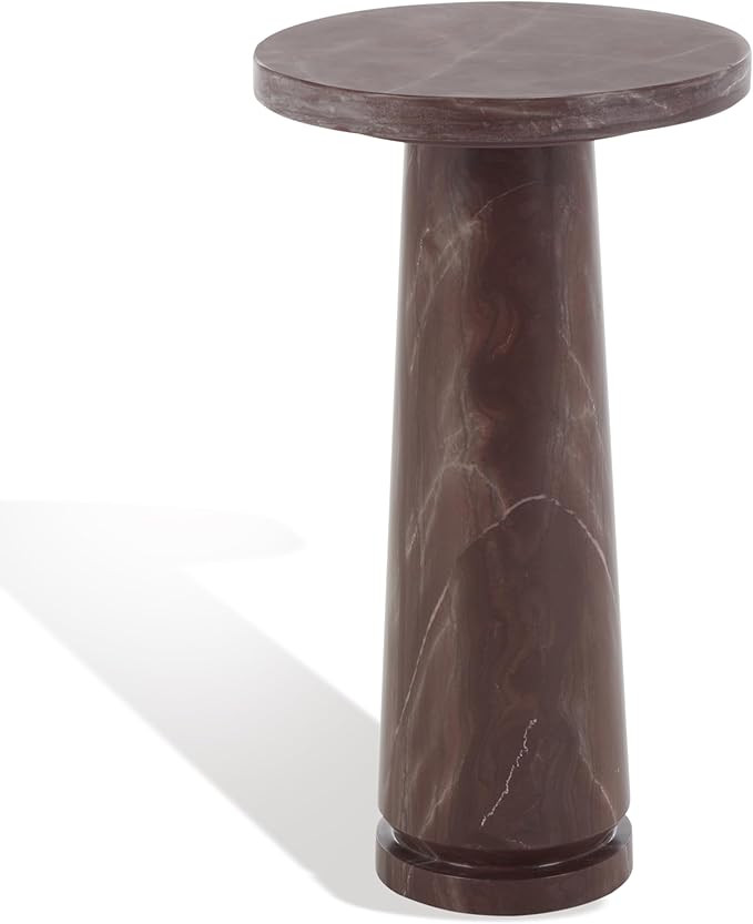 SAFAVIEH Couture Collection Valentia Pink Marble Round Accent Table | Amazon (US)