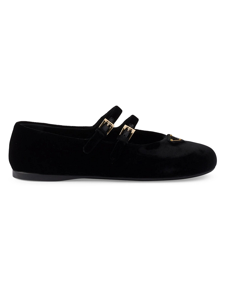 Women's Velvet Ballerinas - Black - Size 9.5 | Saks Fifth Avenue