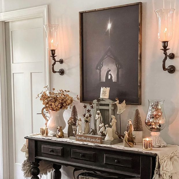 The Nativity Black and White Wall Art | Antique Farm House