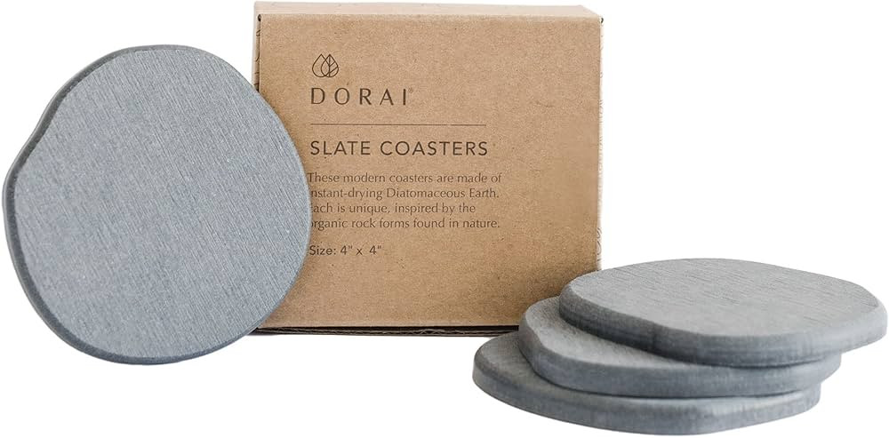 Dorai Home Stone Coaster Set – Eliminates Watermarks and Dries Instantly – Functional Design ... | Amazon (US)
