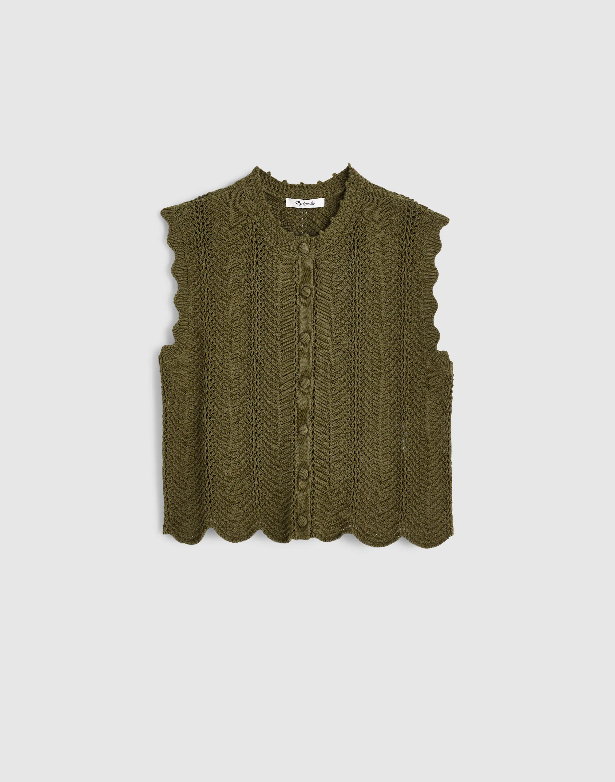 Wavy-Knit Button-Front Shell Top | Madewell