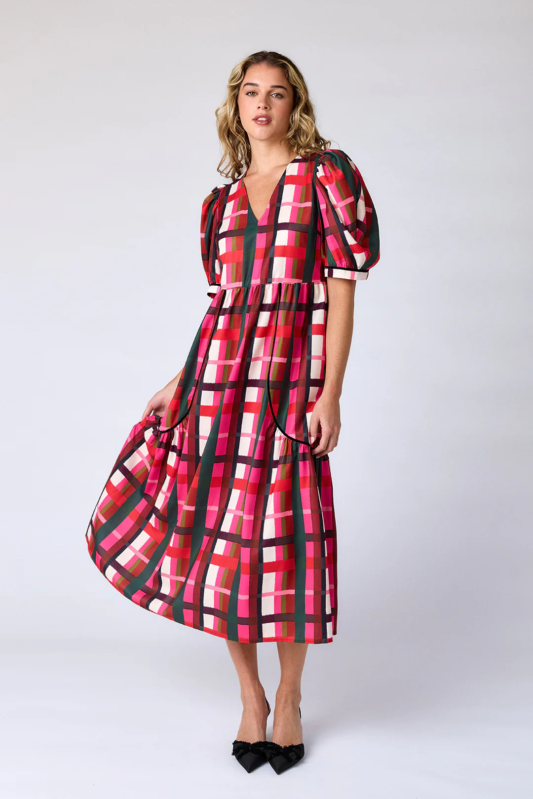 Shira Dress in Holiday Plaid | CROSBY by Mollie Burch | CROSBY by Mollie Burch