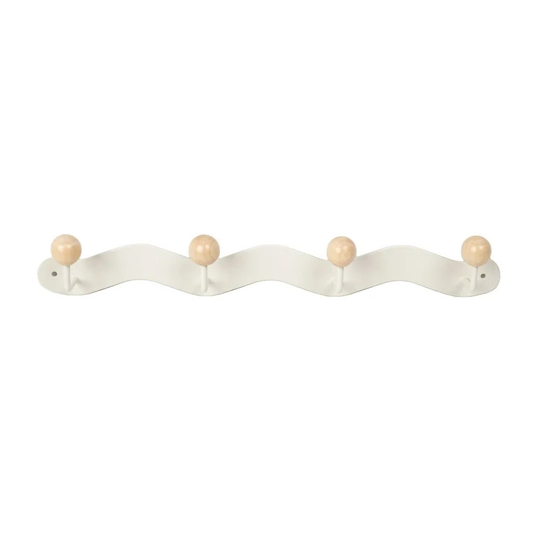 Mainstays 15" 4 Hook Children's White Metal Hookboard | Walmart (US)