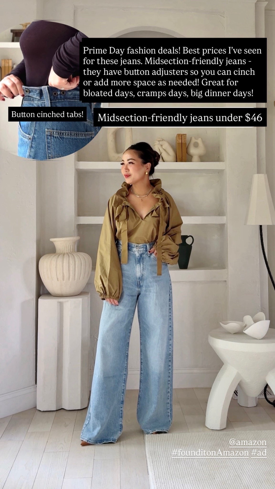 One of the best midsection friendly jeans!

For size reference, I’m 5 ft 115 pounds, postpartum tummy, and wearing size 26. 



#LTKPetite #LTKSaleAlert