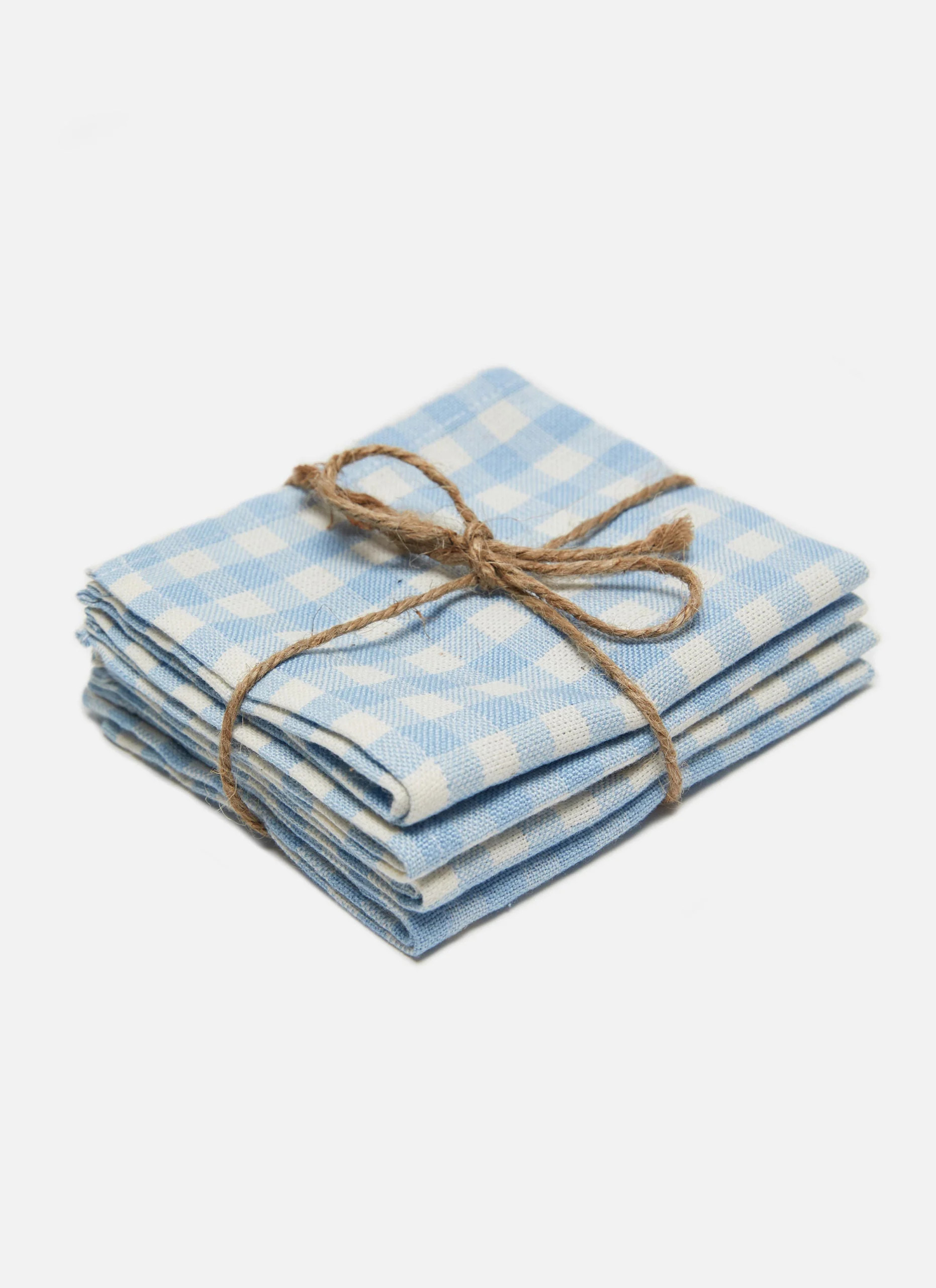 Mini Gingham Baby Blue Kid Napkins | Meri Meri