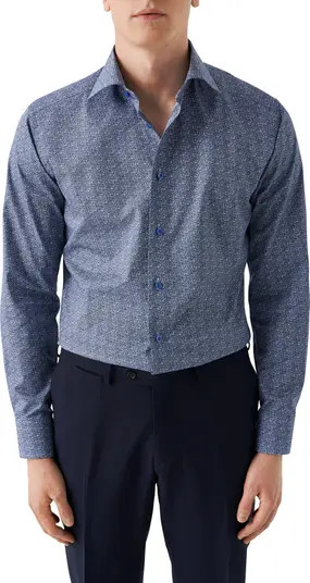 Slim Fit Micro Paisley Cotton Twill Dress ShirtEton | Nordstrom