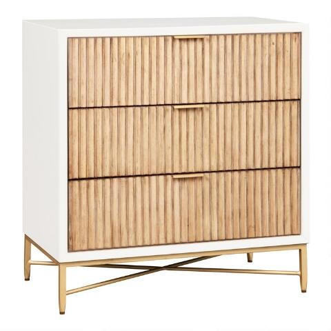 Ashbury Textured Wood 3 Drawer Chest | World Market