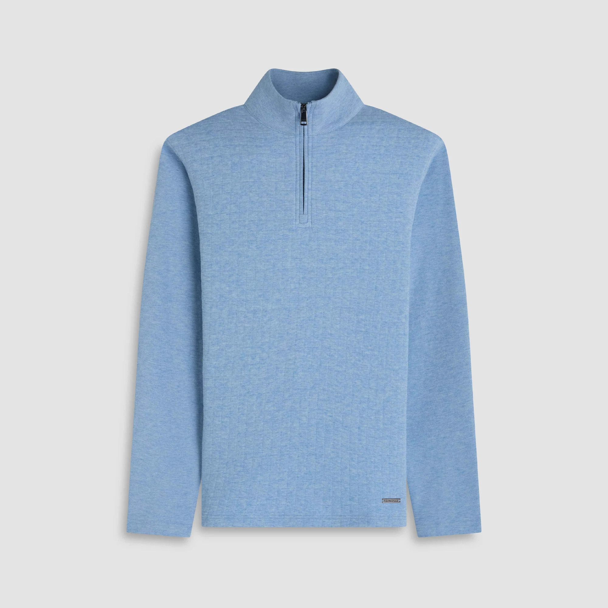 Heathered Waffle Knit Quarter Zip | Bugatchi