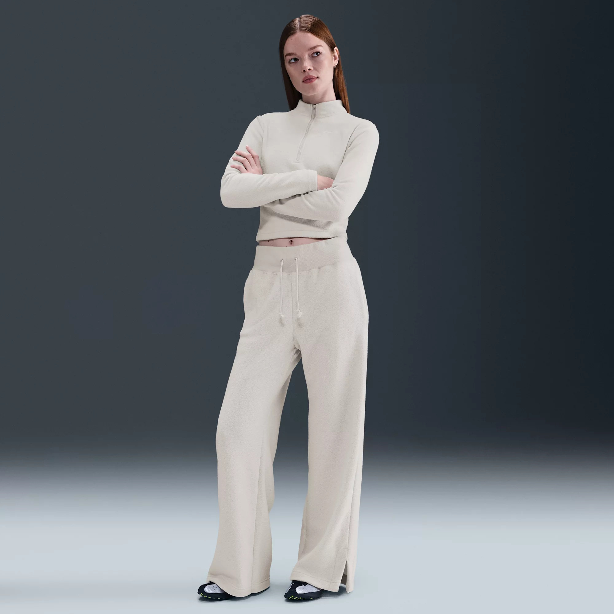 Nike Women's Sportswear Phoenix Fleece Plush Wide Leg Pants, XS, Light Bone | DICK'S Sporting Goods