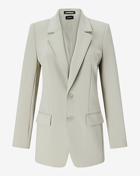 Supersoft Double Knit Two Button Boyfriend Blazer | Express