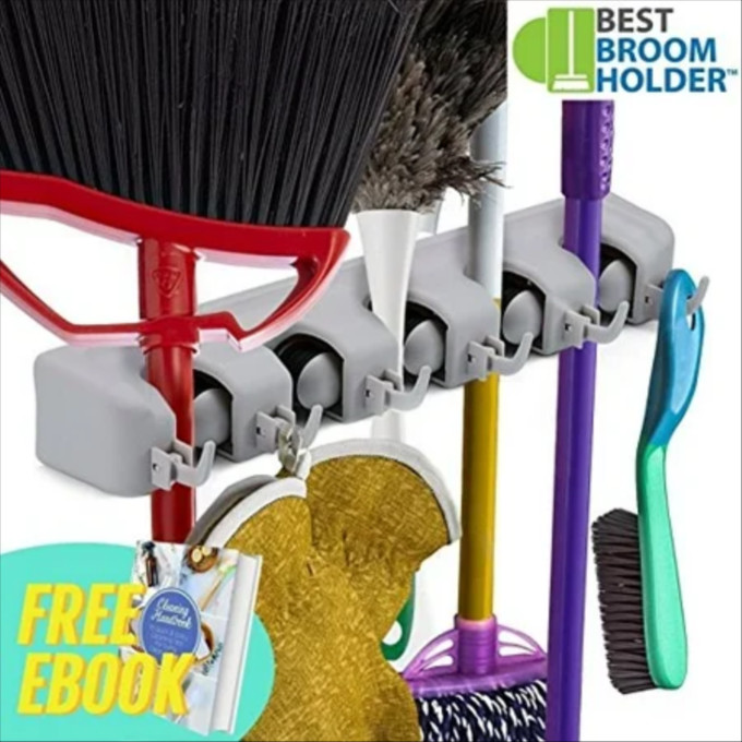 Click for more info about Broom Holder 100% Secure Non-Slide with Screws 16х3 75х2 5 by Best Broom Holder