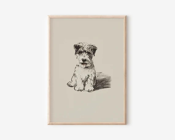 Vintage Dog Sketch  Downloadable Prints  Print Yourself  - Etsy | Etsy (US)