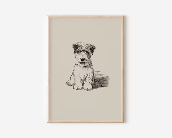Vintage Dog Sketch  Downloadable Prints  Print Yourself  - Etsy | Etsy (US)