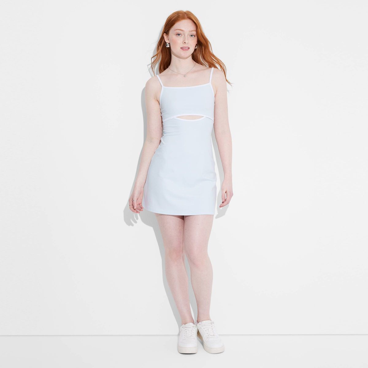 Women's Keyhole ButterBliss Knit Mini Slip Dress - Wild Fable™ Light Aqua Blue XS | Target