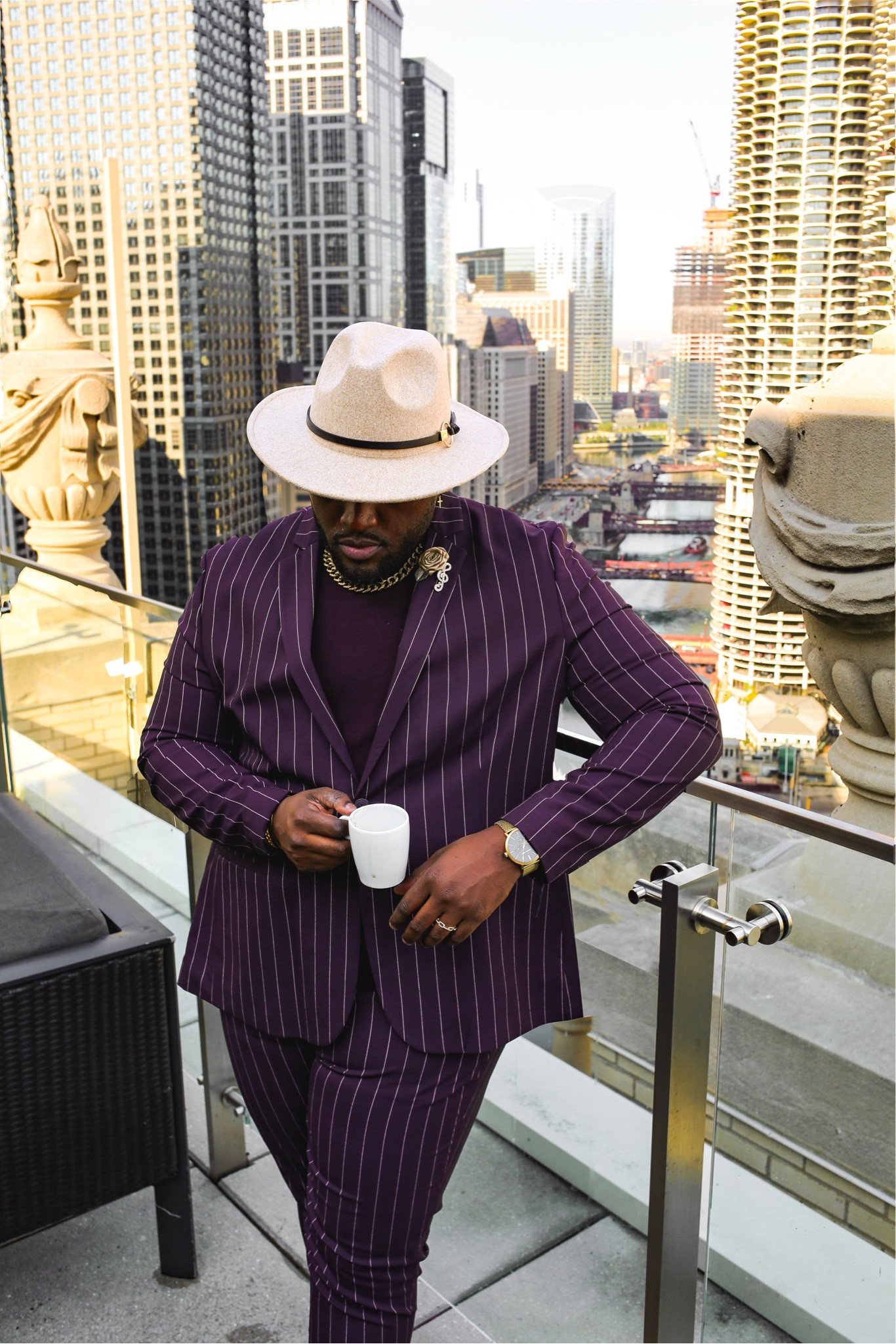 Monochrome Look: Burgundy Pinstripe Suit 

#LTKunder100 #LTKstyletip #LTKmens