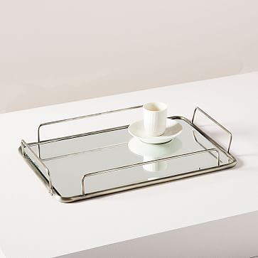 Fishs Eddy Gilded Cafe Mirror Trays - Polished Nickel | West Elm (US)