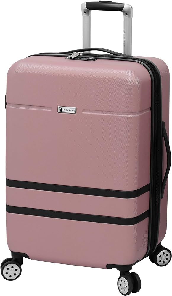 London Fog Southbury II Hardside Spinner Luggage, blush, Checked-Medium 25-Inch | Amazon (US)