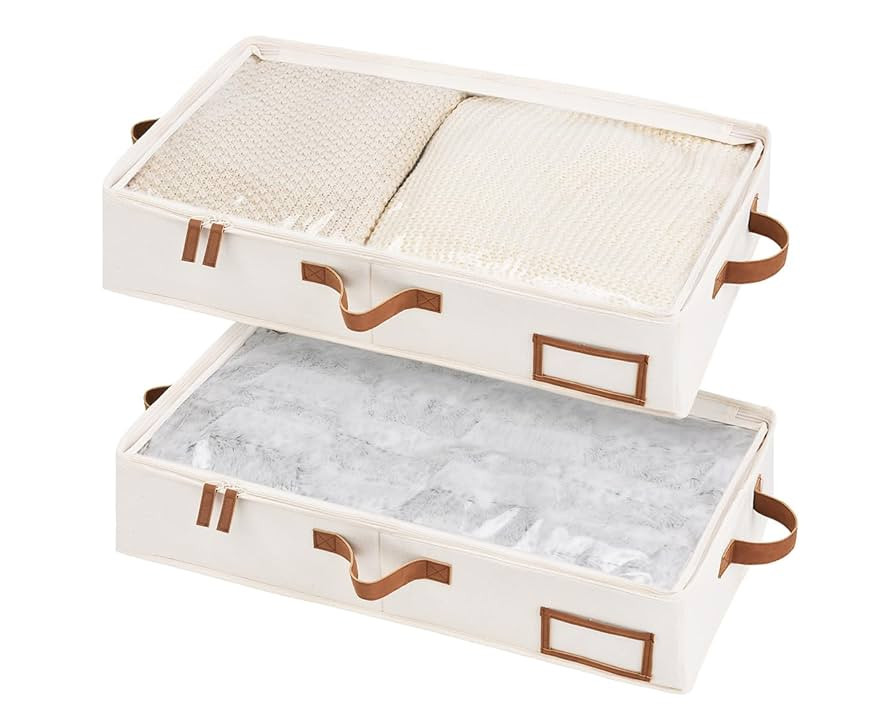 StorageWorks Under Bed Storage Containers with Handles and Label Holder, 2 Pack Ultra-thick Fabri... | Amazon (US)