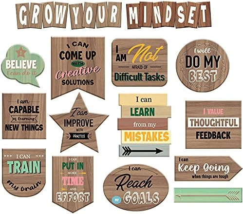 Farmhouse Growth Mindset Classroom Decorations Grow Your Mindset Poster Bulletin Board Set Positi... | Amazon (US)