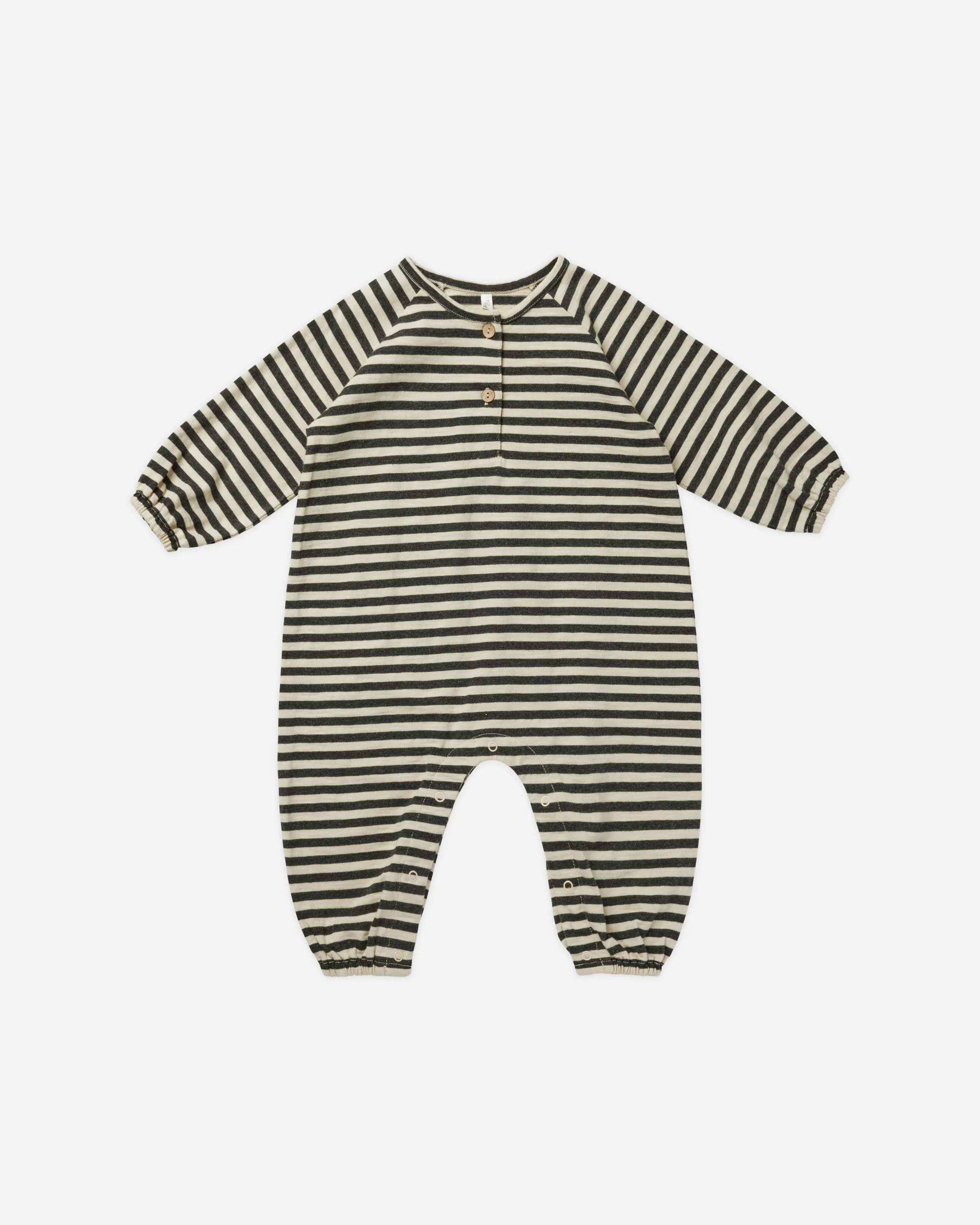 Henley Bubble Jumpsuit || Black Stripe | Rylee + Cru