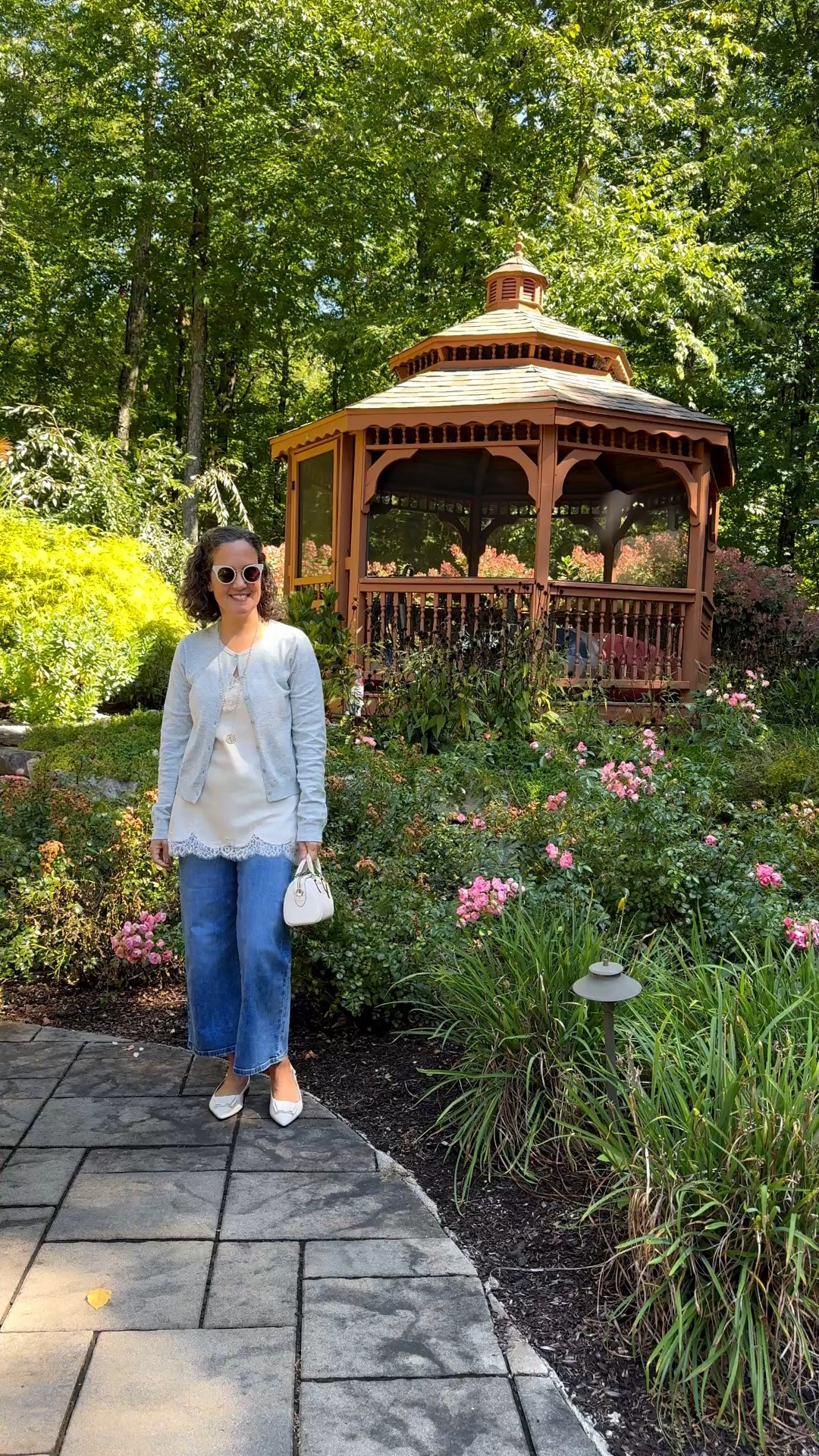 Feeling like grandma aesthetic this Monday morning 🥰
Nordstrom cardigan and lace trimmed tank, Madewell jeans, Linea Paolo bow flats, mini Coach bag.

#LTKdayinmylife #LTKSeasonal #LTKOver40