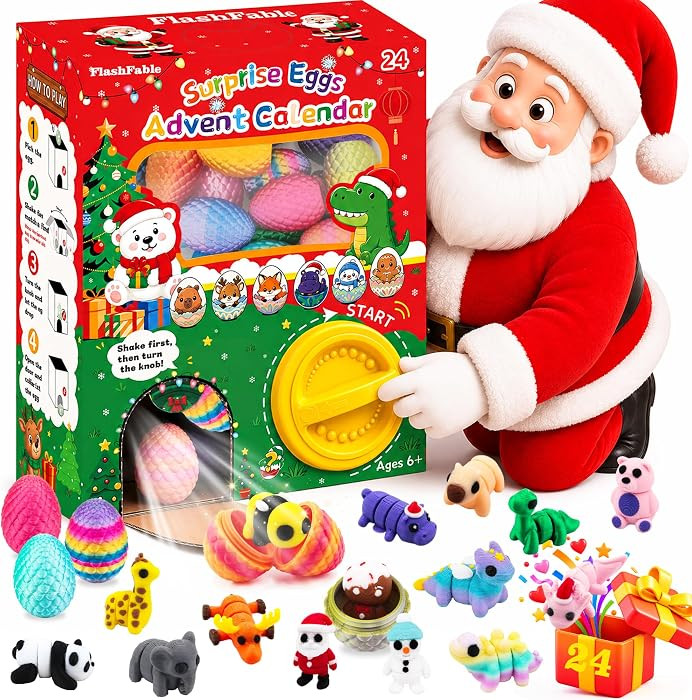 3D Printed Advent Calendar 2026, 24 Surprise Dragon Eggs with Mini Animals | Amazon (US)
