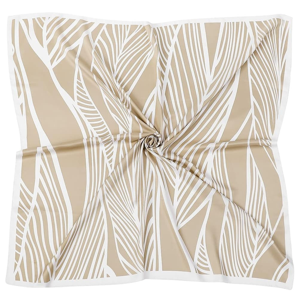 JN&LULU Women's satin square scarf Fashion pattern large hair scarf wrap headscarf 35" x 35" | Amazon (US)