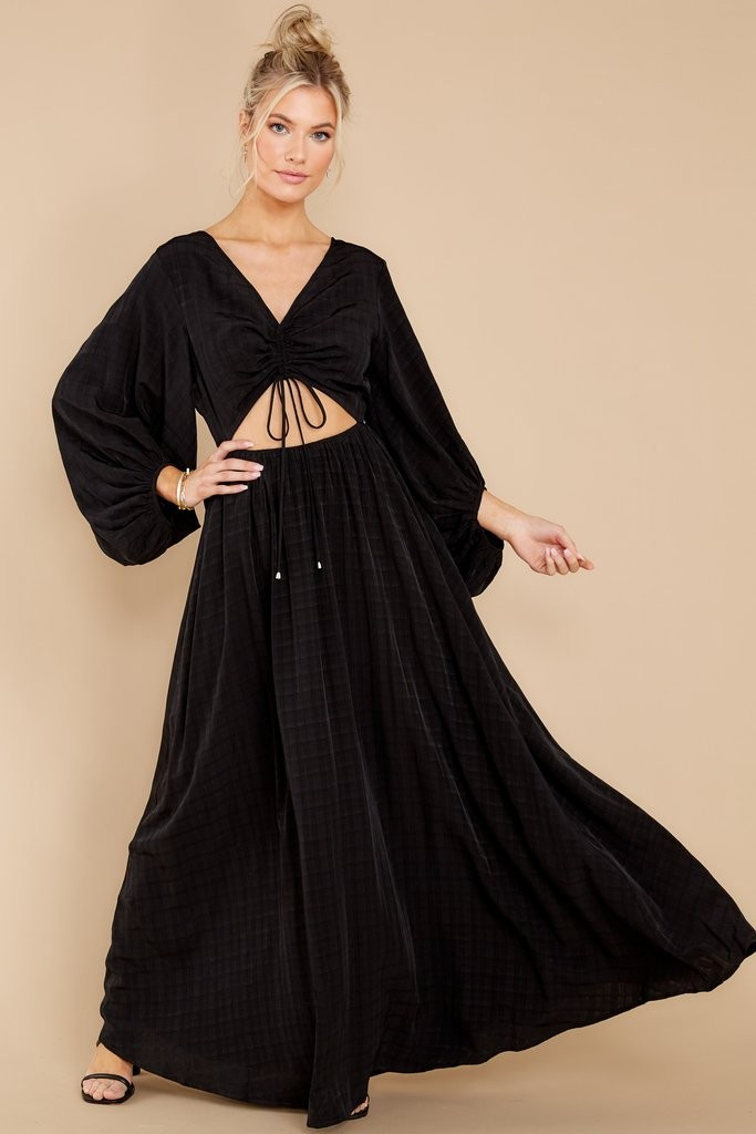 Going For This Black Maxi Dress | Red Dress 