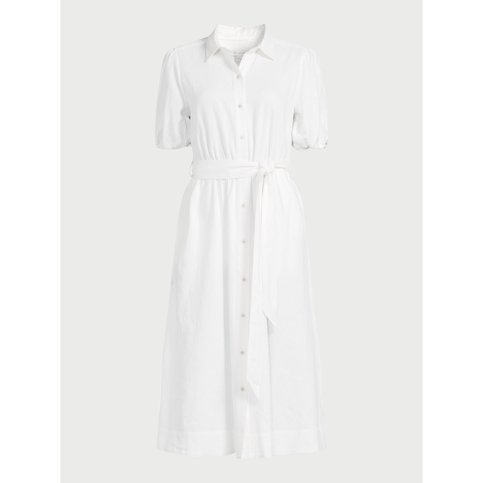 Free Assembly Women’s Midi Shirtdress with Puff Sleeves, Sizes XS-XXL | Walmart (US)