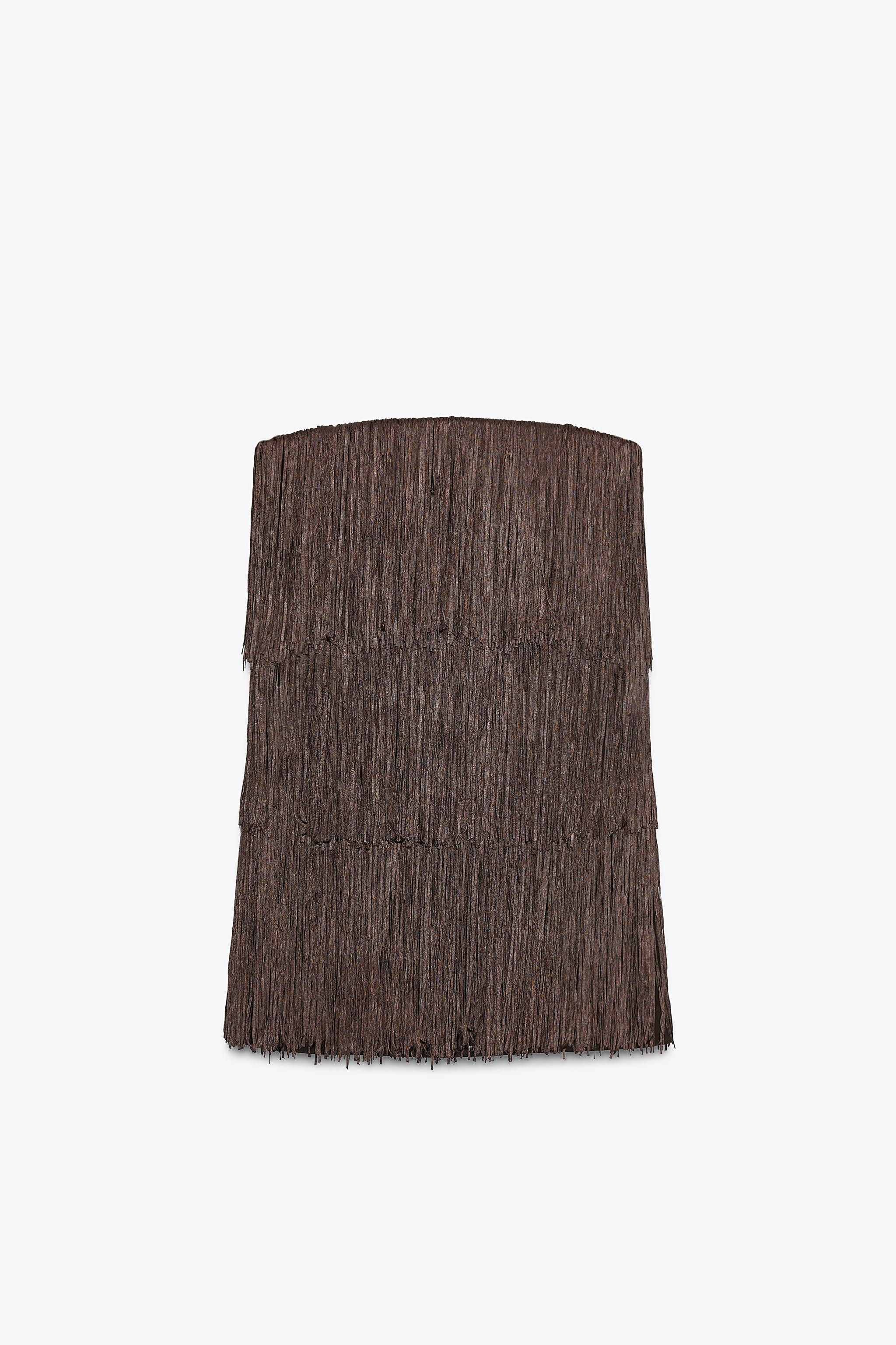FRINGED STRAPLESS DRESS | Zara US
