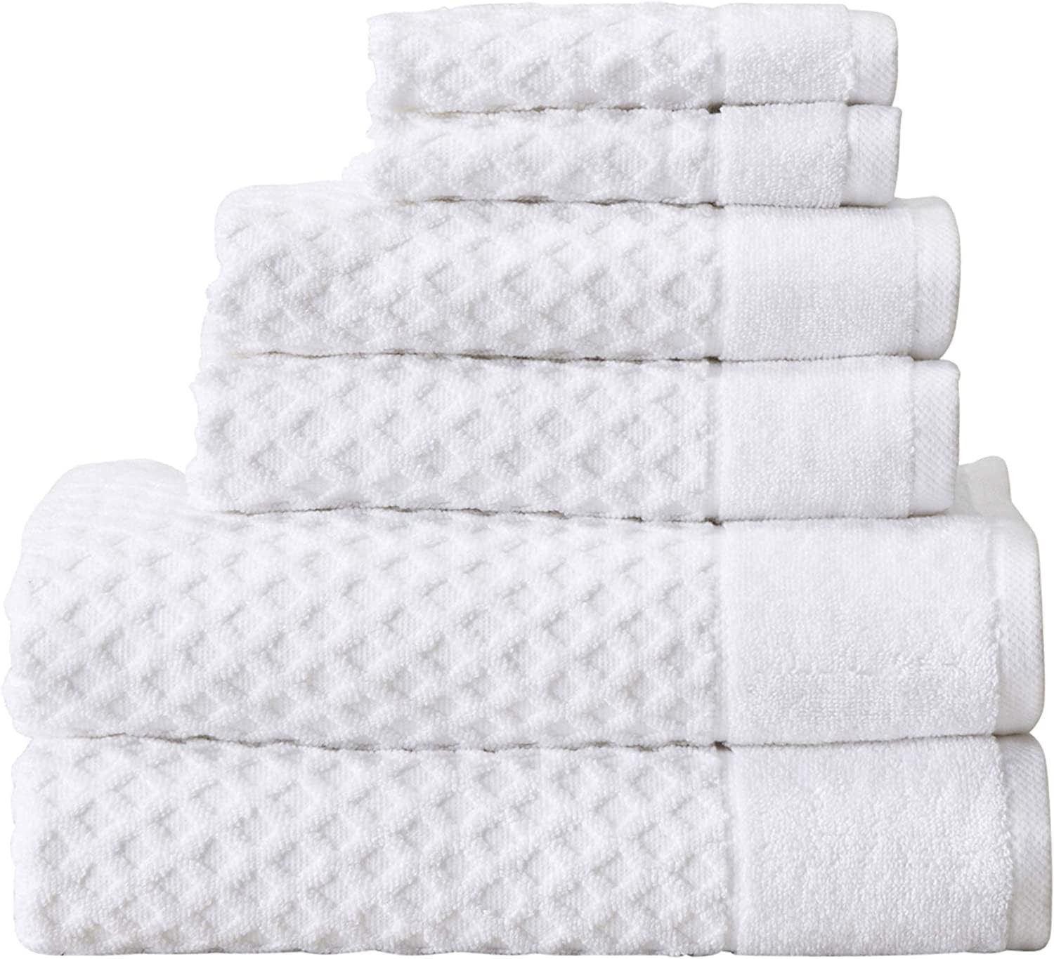 Simpli-Magic 79446 Diamond Bath Towels Set, 6 Piece Set, 2 Bath Towels, 2 Hand Towels, 2 Washclot... | Amazon (US)