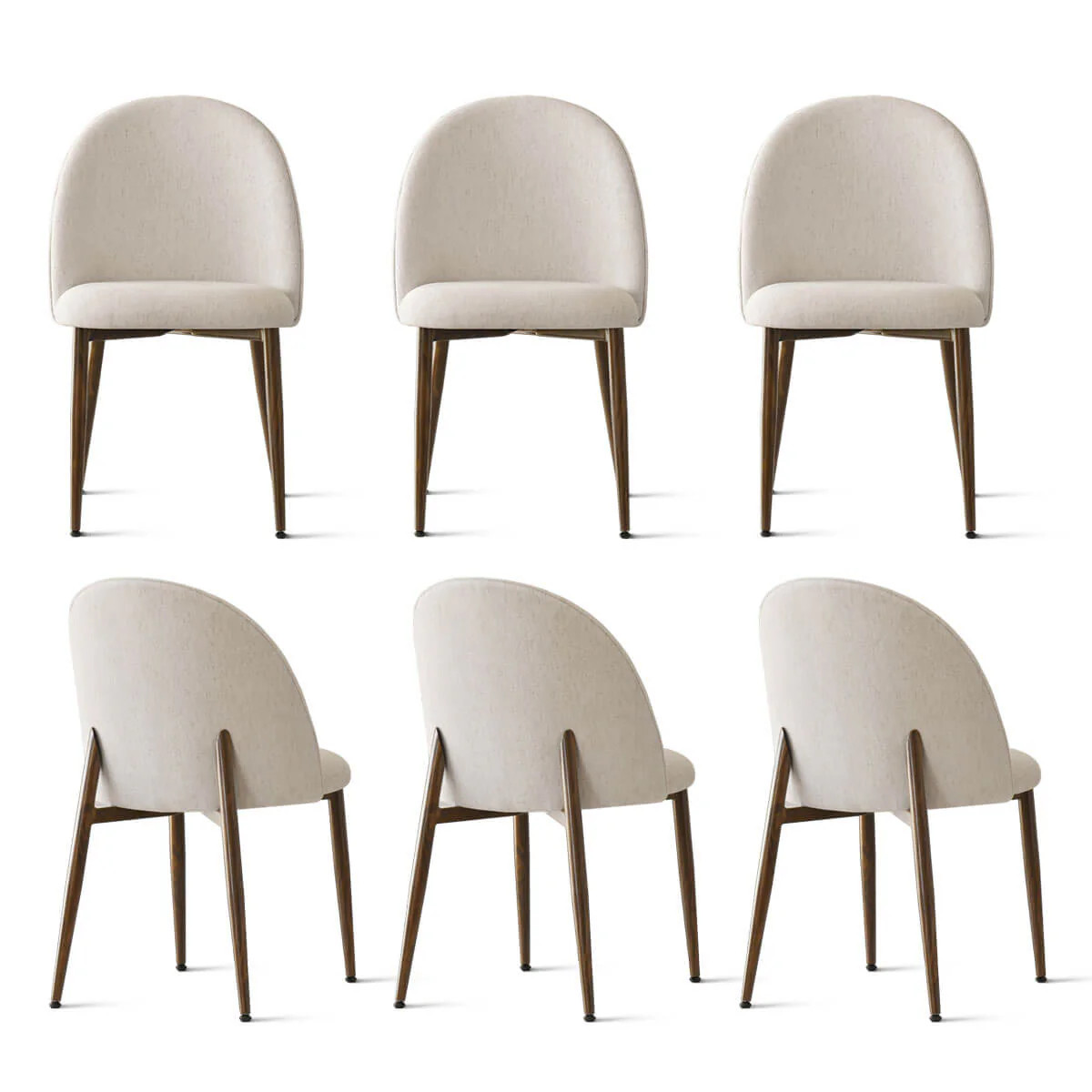 Goteborg Upholstered Dining Chair with Walnut legs (Set of 6) | Pop Maison
