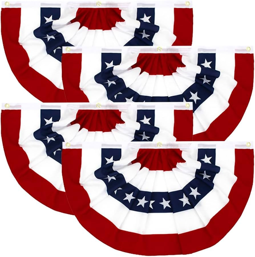 Flaglink 3x6Ft American Pleated Fan Flag Width Approx 180cm - US Patriotic Half Fan Bunting Flag ... | Amazon (US)