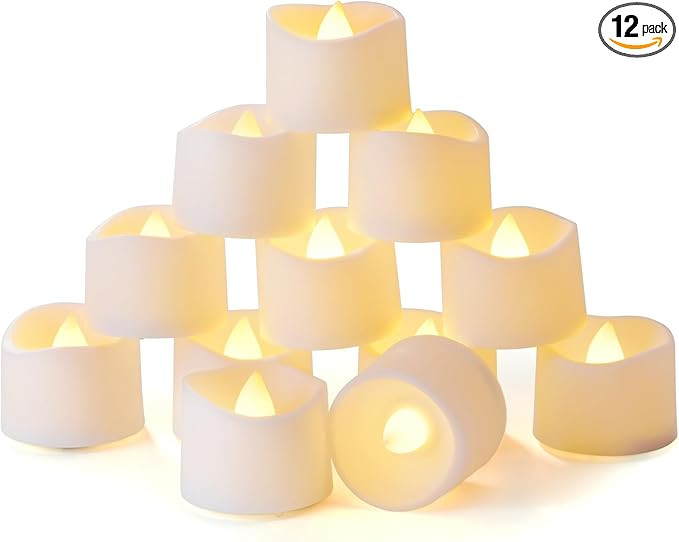 Homemory Timer Tea Lights Candles Battery Operated Candles with 6H Timer, Auto On Daily, Flameles... | Amazon (US)