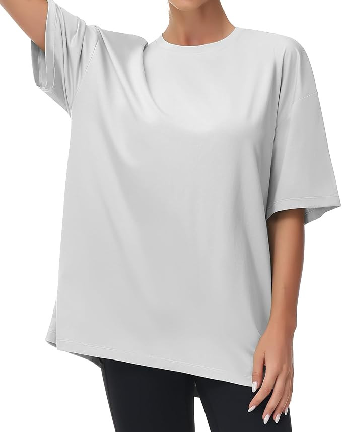 THE GYM PEOPLE Women's Casual Oversized T-Shirts Summer Crewneck Short Sleeve Workout Basic Tee T... | Amazon (US)
