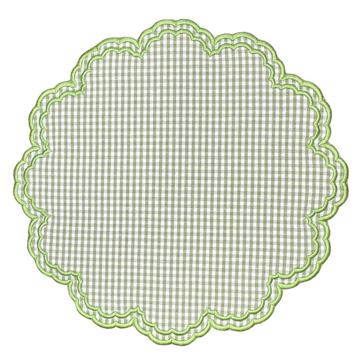 Green Gingham Bettina Placemat, Set of 4 | The Well Appointed House, LLC