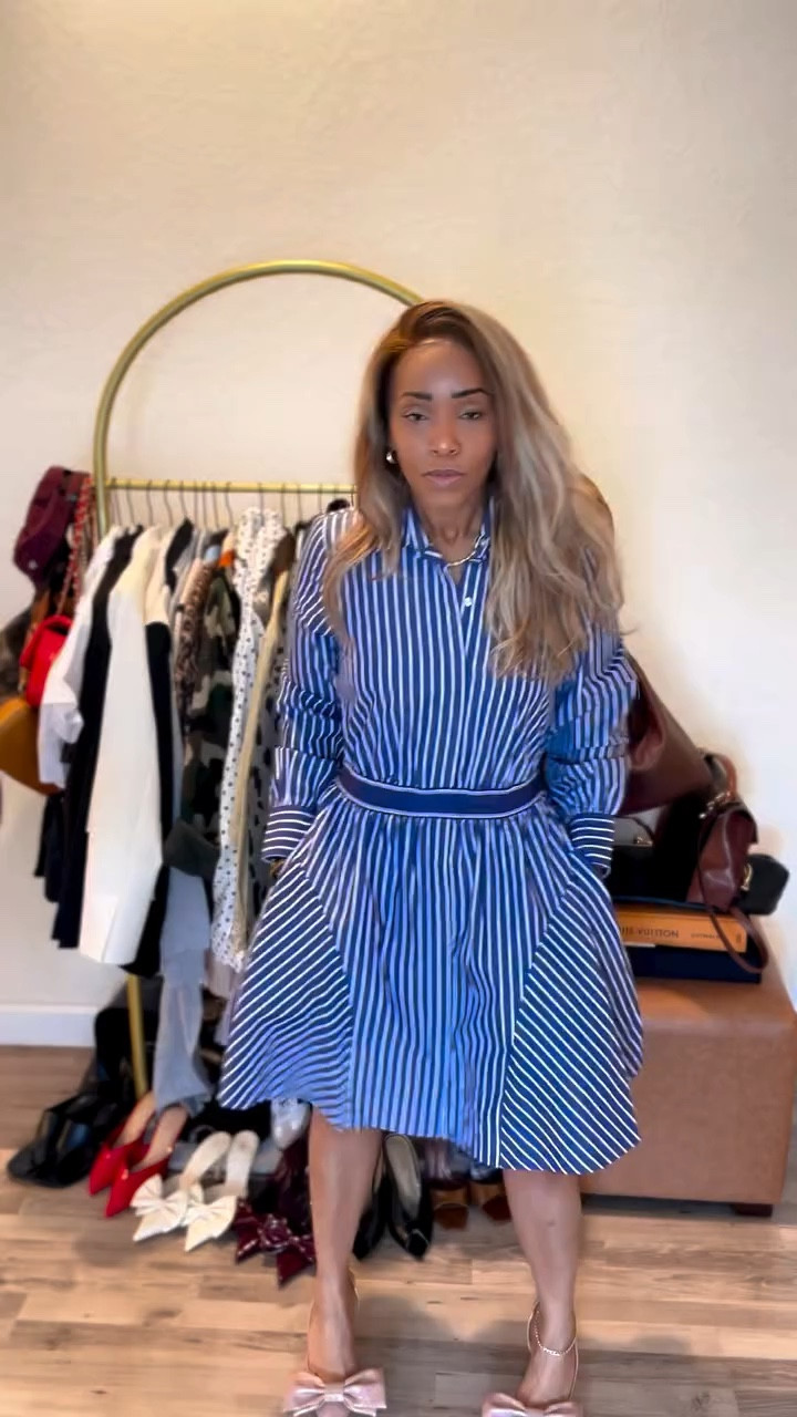 Part 2 of the Spring Style Reset 🌼�Preppy by day. 70s muse by choice.�Same stripes… two completely different energies. Wearing an XS for both the dress and top! Run they will sell out just went on sale for UNDER $15😳 Comment “Stripes” for links! #springstyle #highlowfashion #fashionoverforty