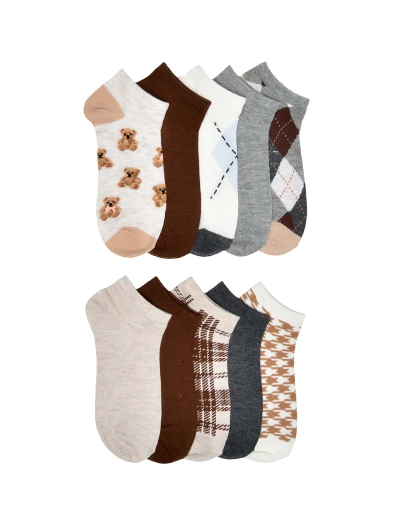No Boundaries Womens Low-Cut Socks, 10-Pack, Sock Sizes 4-10 | Walmart (US)