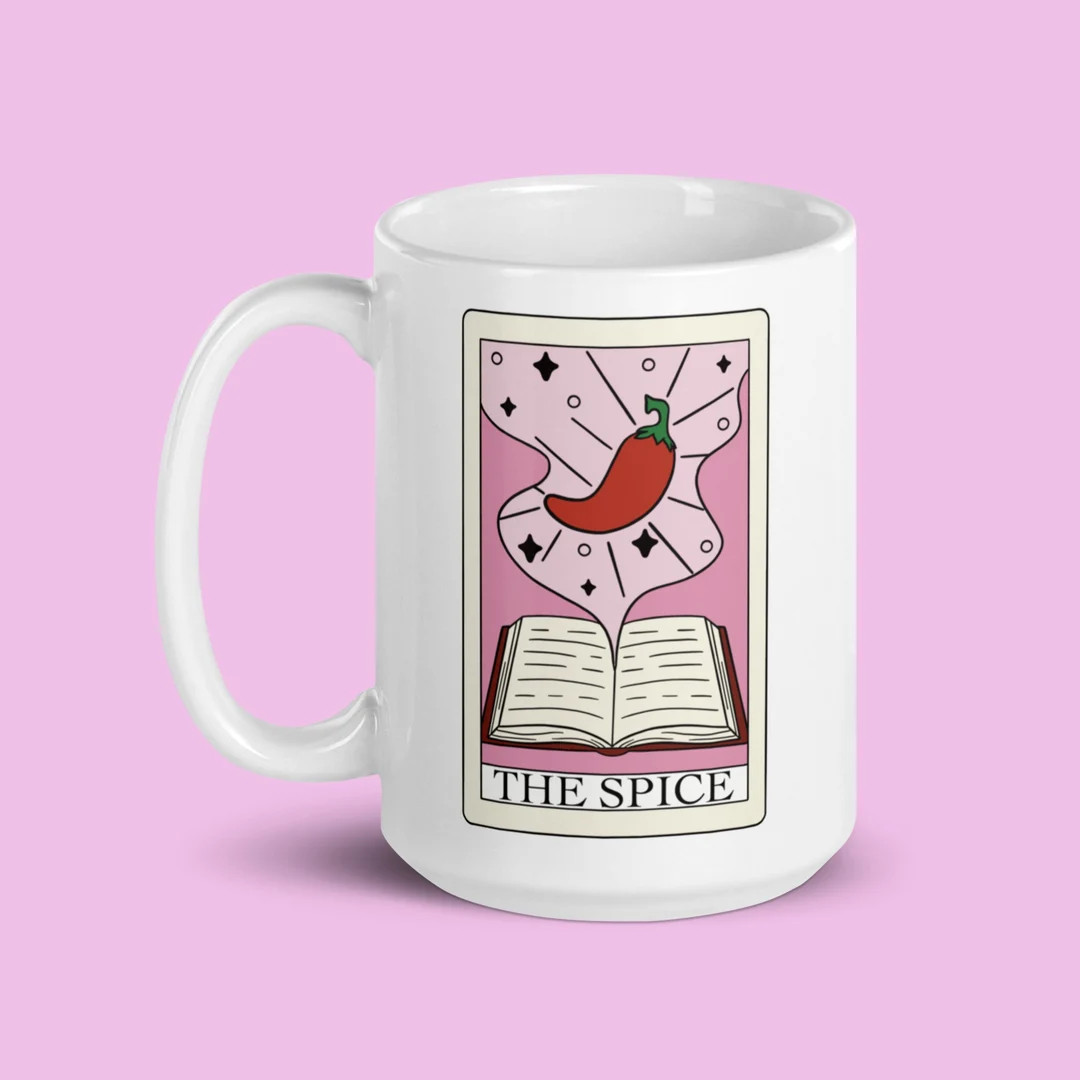 The Spice Tarot Card Mug, Romance Novel Coffee Cup, Bookish Gift, Spicy Books, Probably Reading S... | Etsy (US)