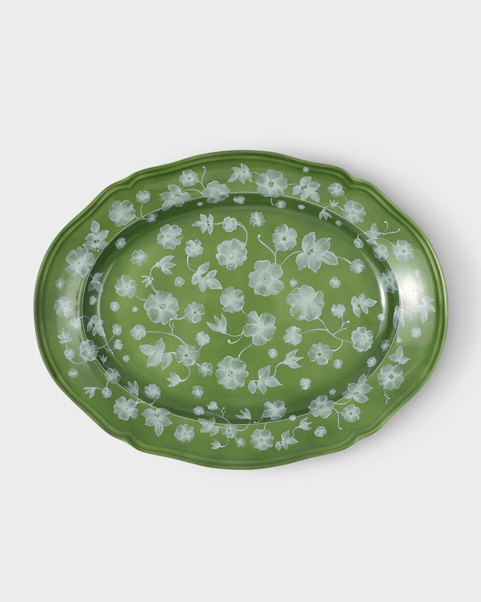 Floral Serving Plate Green by Ginori 1735 | Cabana Magazine