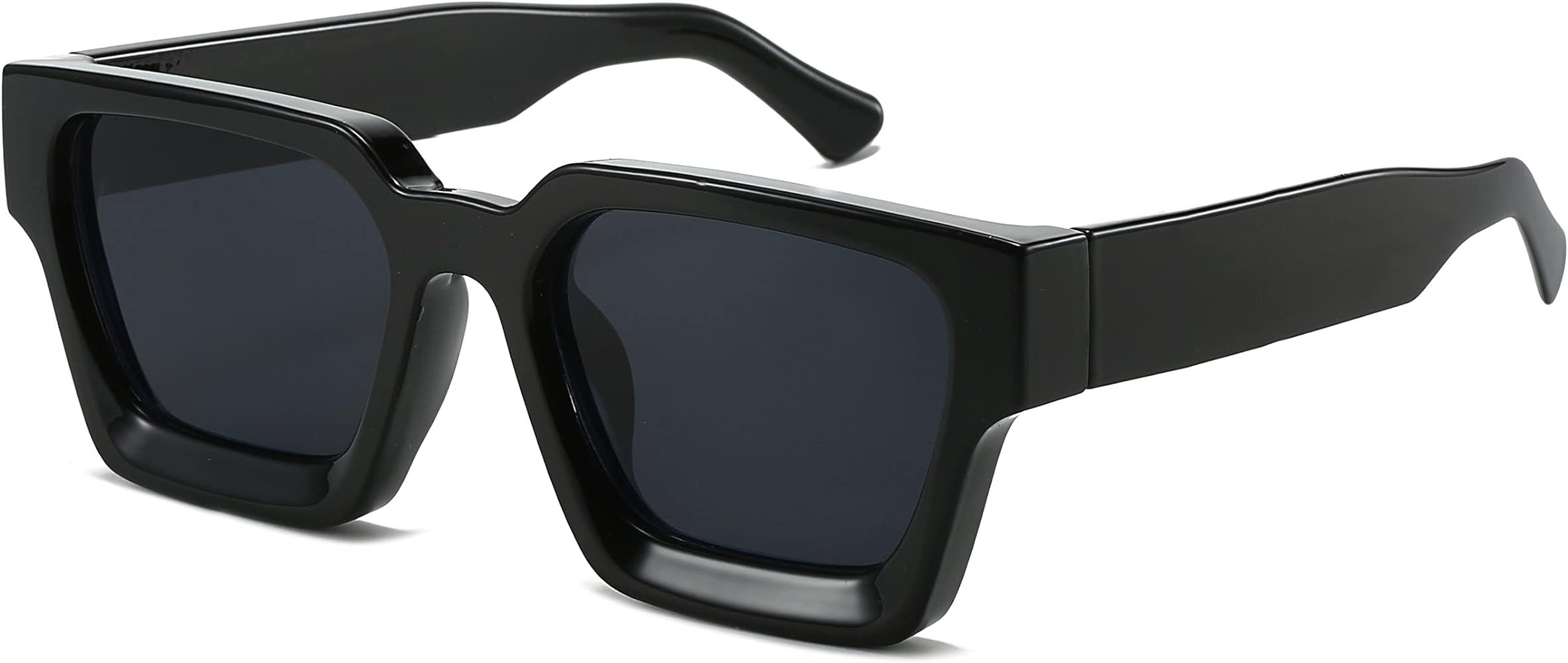 SUNBSR Thick Frame Sunglasses for Women Men Retro Square Black Sun Glasses Fashion Chunky Rectang... | Amazon (US)