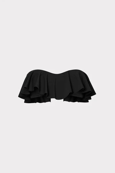 Solid Ruffle Bandeau Bikini Top | MILLY