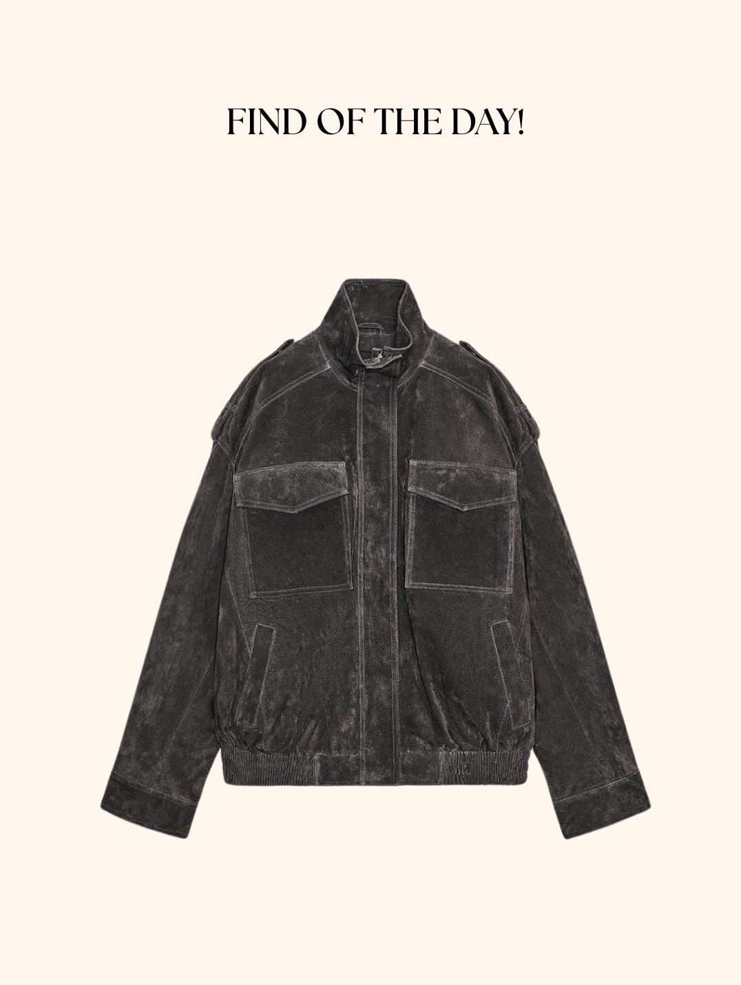 Zara viral bomber jacket in charcoal
Grey 