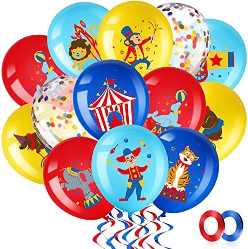 60 Pack Carnival Theme Party Balloons Decorations,12 Inch Circus Animal Latex Confetti Balloons f... | Amazon (US)