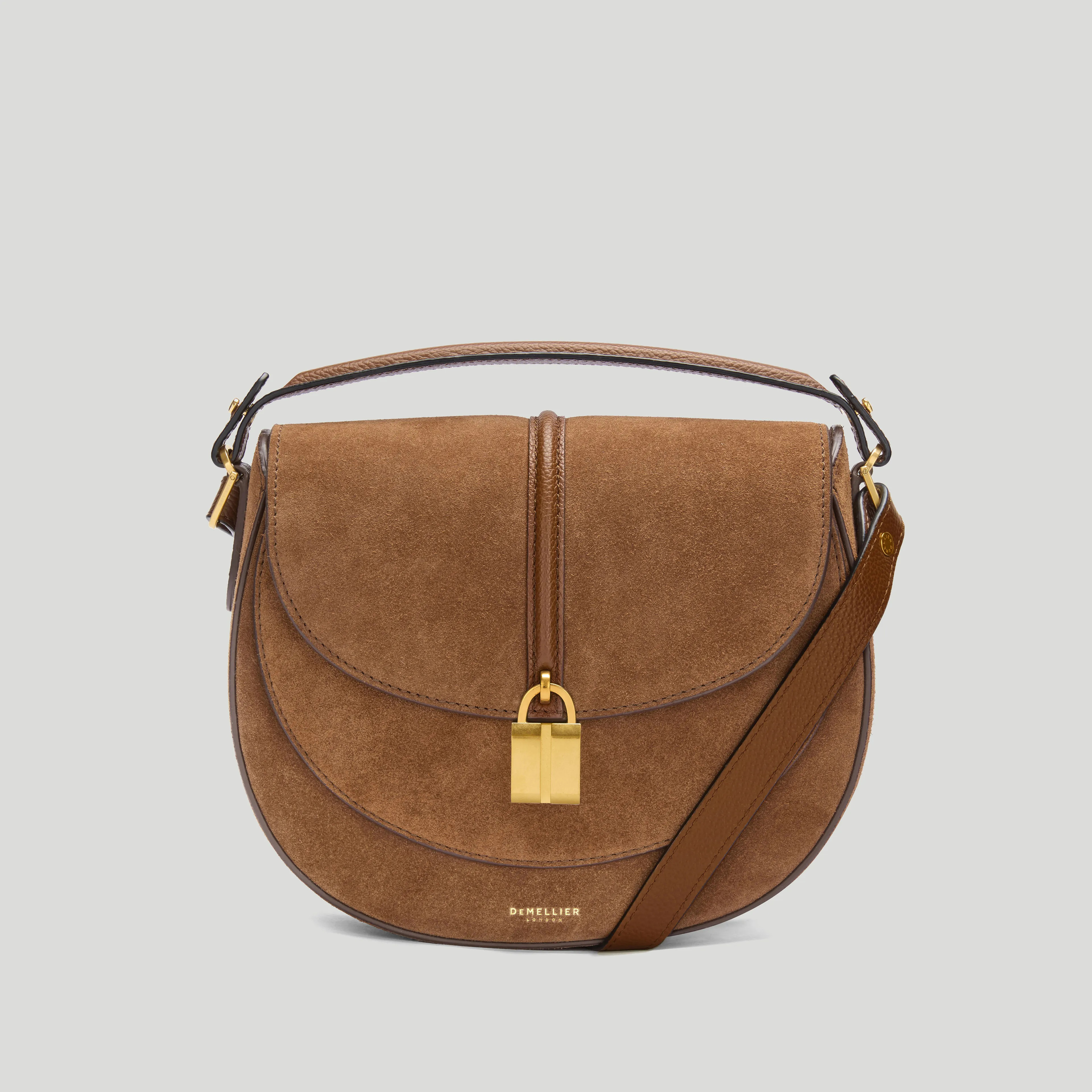 The Siena Saddle | Deep Tan Suede & Deep Tan Smooth | DeMellier | DeMellier