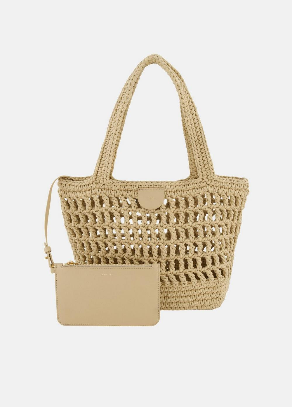 Women's Barcelona Cotton Crochet Small Tote, Maiz Vince | Vince LLC