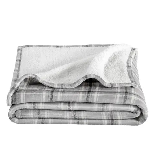 Bare Home Reversible Plush Fleece Blanket in Tartan Plaid at Nordstrom, Size Twin/twin X-Long | Nordstrom