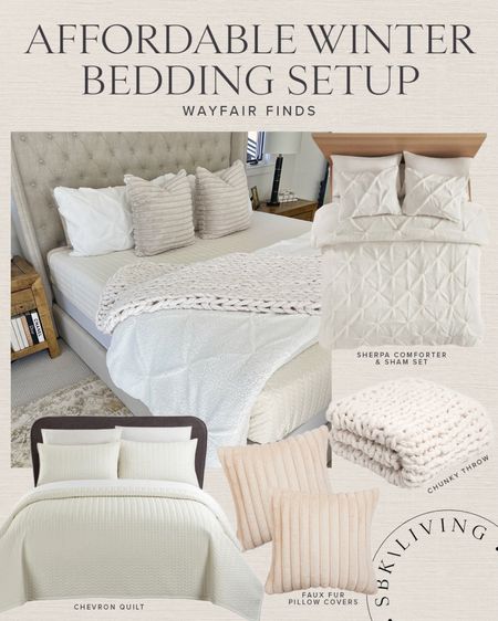 HOME \ affordable winter white bedding setup! Quilt, comforter + shams and faux fur pillow covers!

Bedroom decor
Bed
Wayfair 

#LTKSeasonal #LTKhome #LTKfindsunder50
