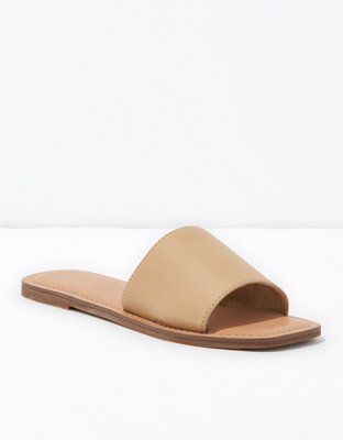 AE Square Toe Slide Sandal | American Eagle Outfitters (US & CA)